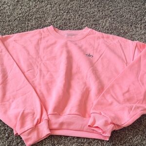 ALO Yoga Pink Cropped Acolade Sweatshirt